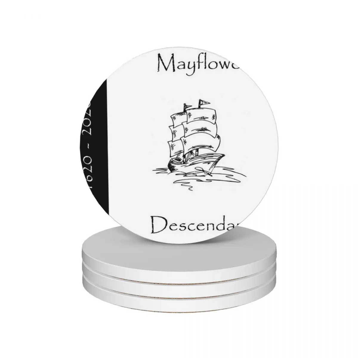 

Mayflower Descendant Ceramic Coasters (Set of 4) for drinks aesthetic household utensils kitchen Coasters