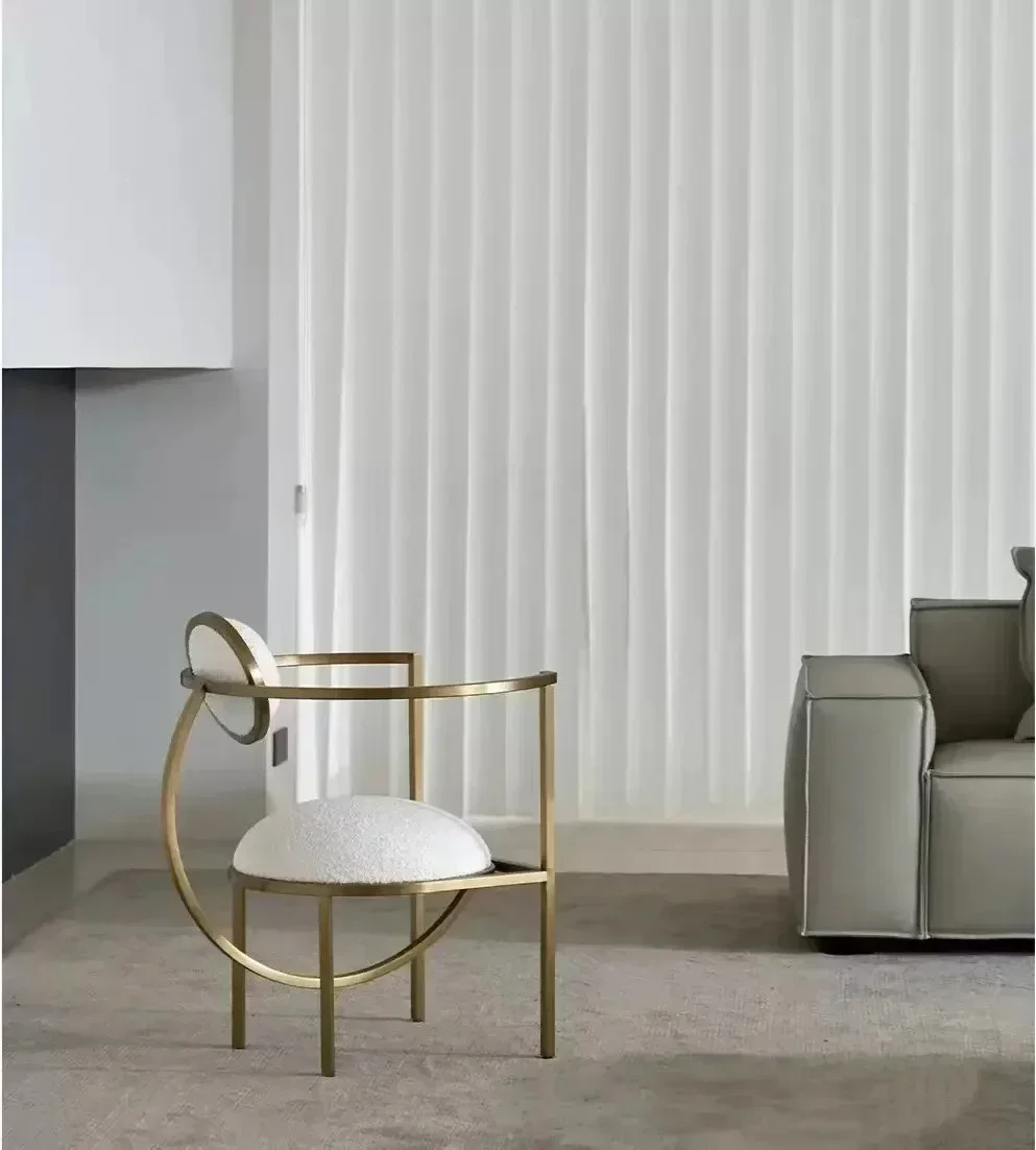 

Роскошный обеденный стул Nordic Light, модный обеденный стул из кованого железа, простая современная золотая многофункциональная мебель для взрослых20