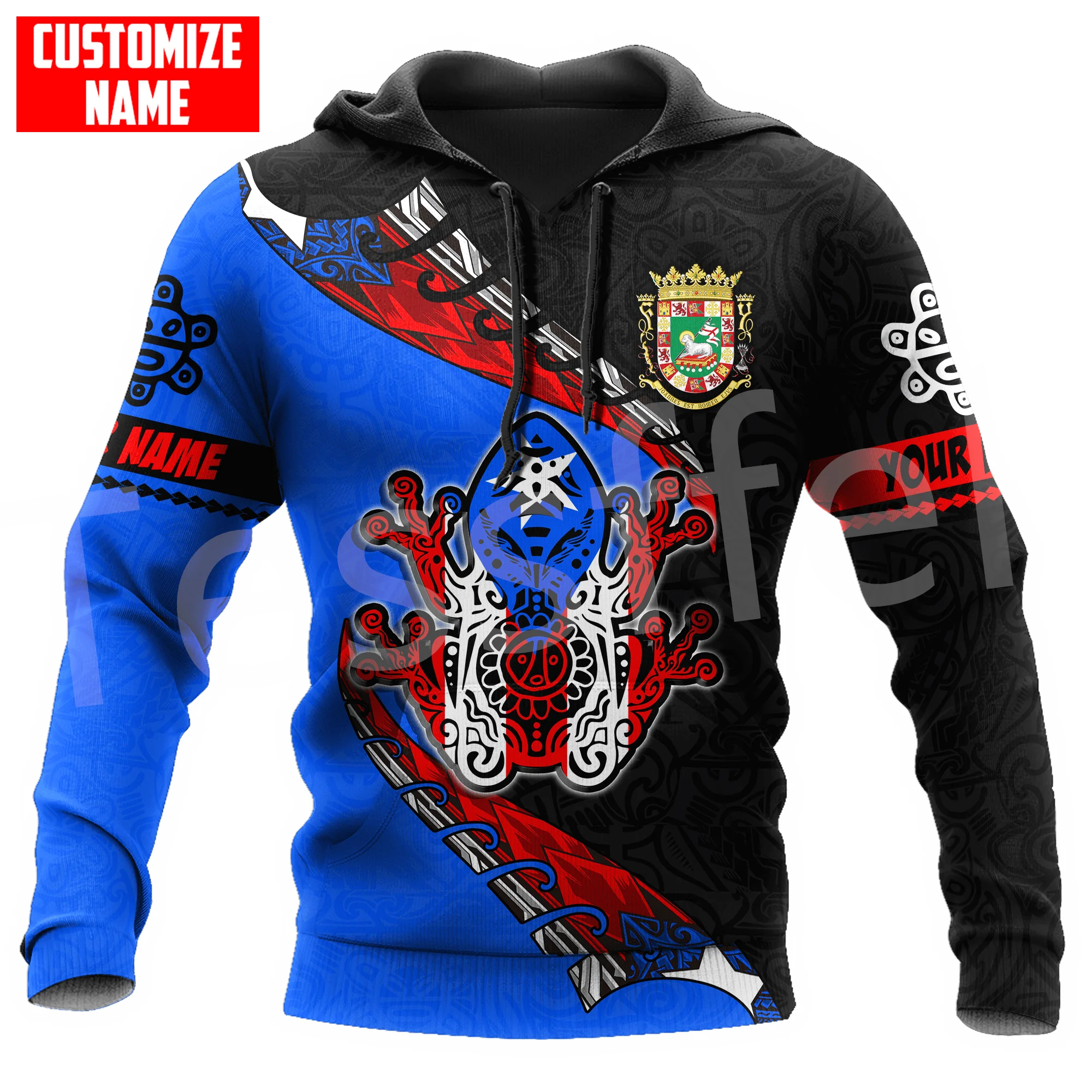 

Boricua Country Flag Puerto Rico Taino Tattoo Caribbean Sea Retro Tracksuit 3DPrint Men/Women Casual Funny Jacket Zip Hoodies 11