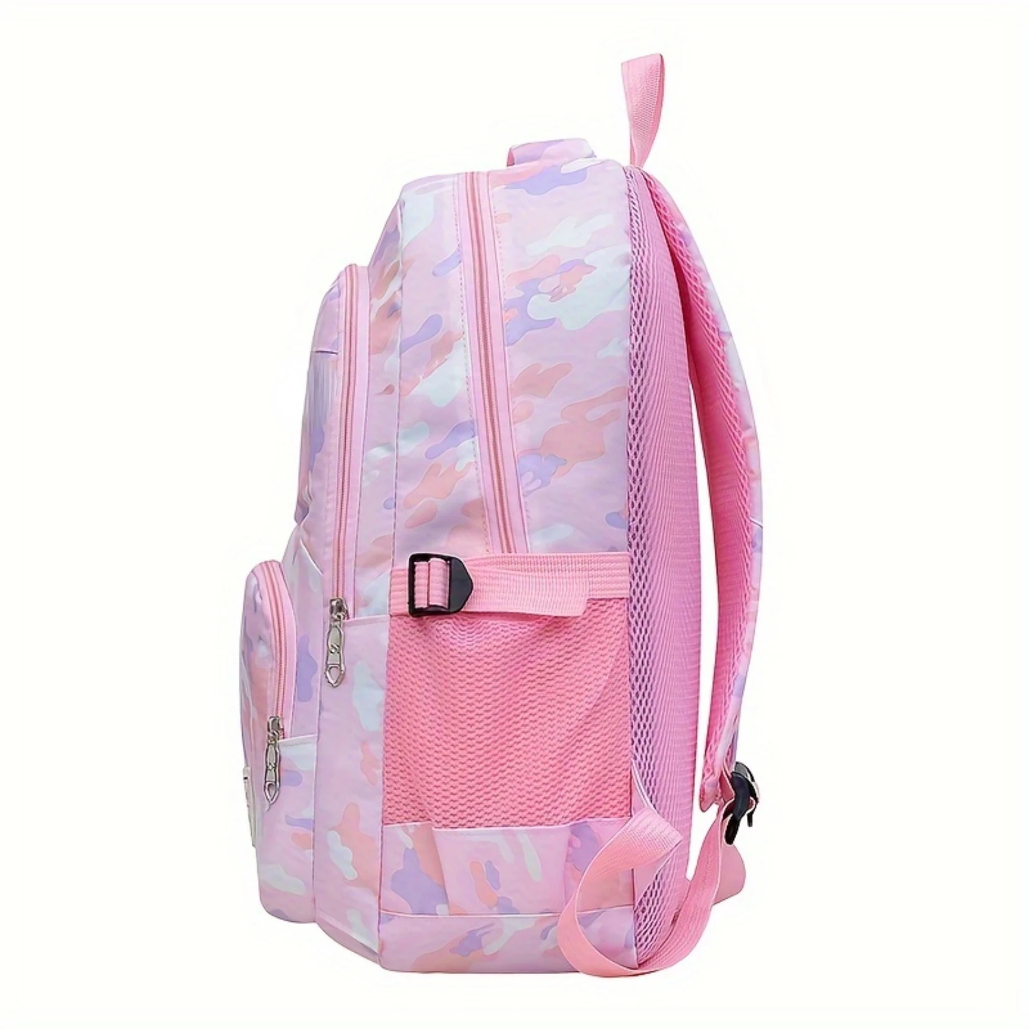 Camouflage Backpack Set with Crossbody Bag and Pencil Case, Aesthetic Preppy Design.
