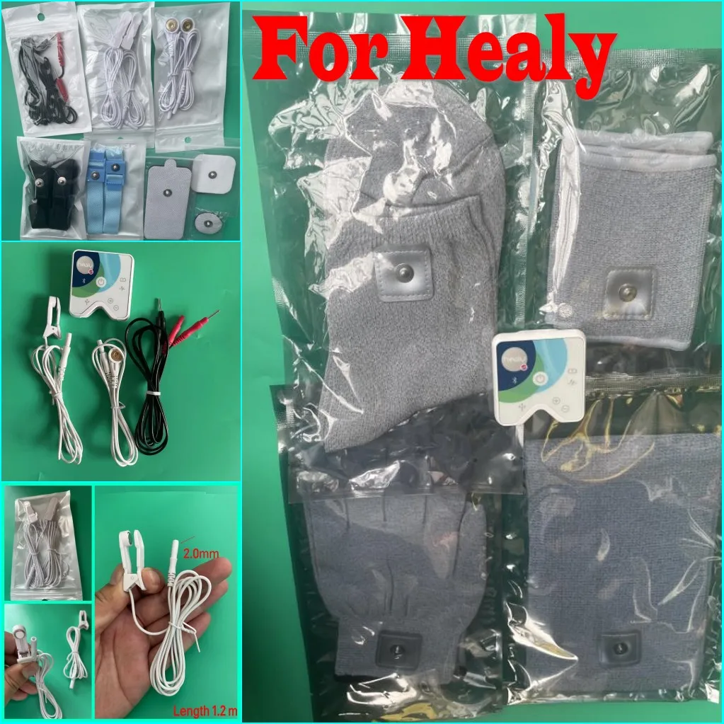 2 HEALY COMPATIBLE EAR CLIP CABLE ADHESIVE ELECTRODES CONNECTION CABLE CORD BRACELETS WRIST STRAPS SOCKS  KNEE PADS ACCESSORIES