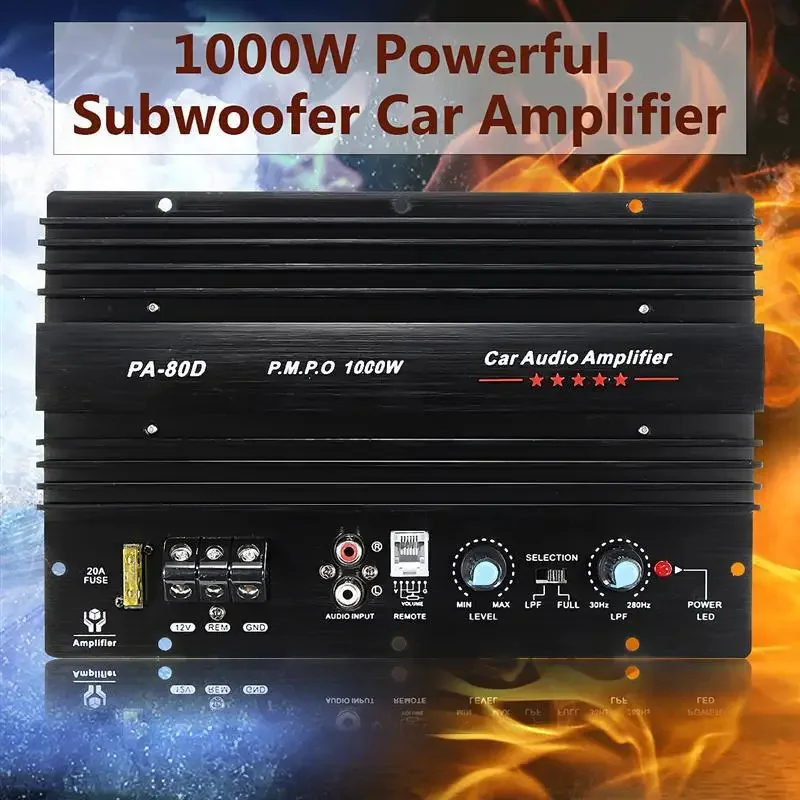 Car 10-Inch 12-Inch Subwoofer Amplifier Board 12V High Power Car Audio Pa-80d Amplifier Board 1000W Auto Car Audio Accessories