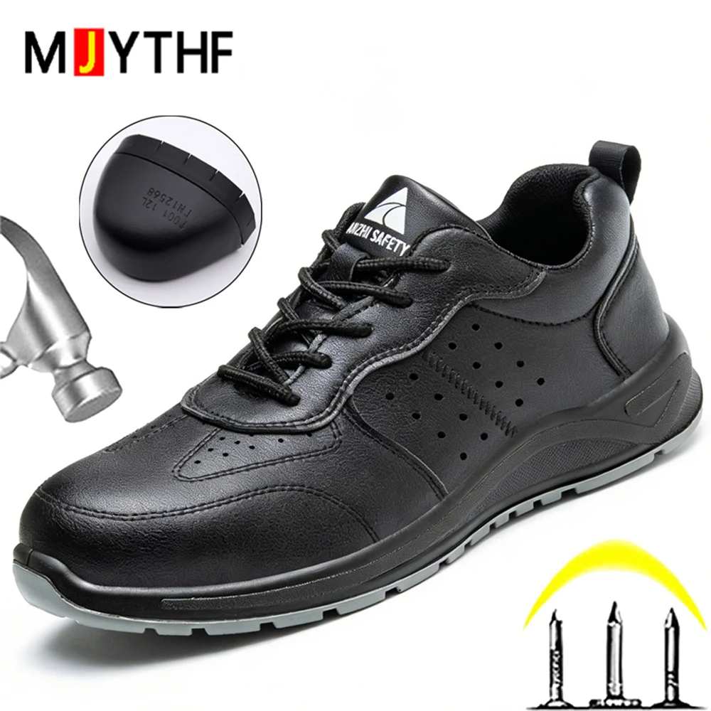 Male Steel Toe Cap Safety Shoes Waterproof Work Shoes Indestructible Work Sneakers Men Shoes Anti-puncture Security Footwear