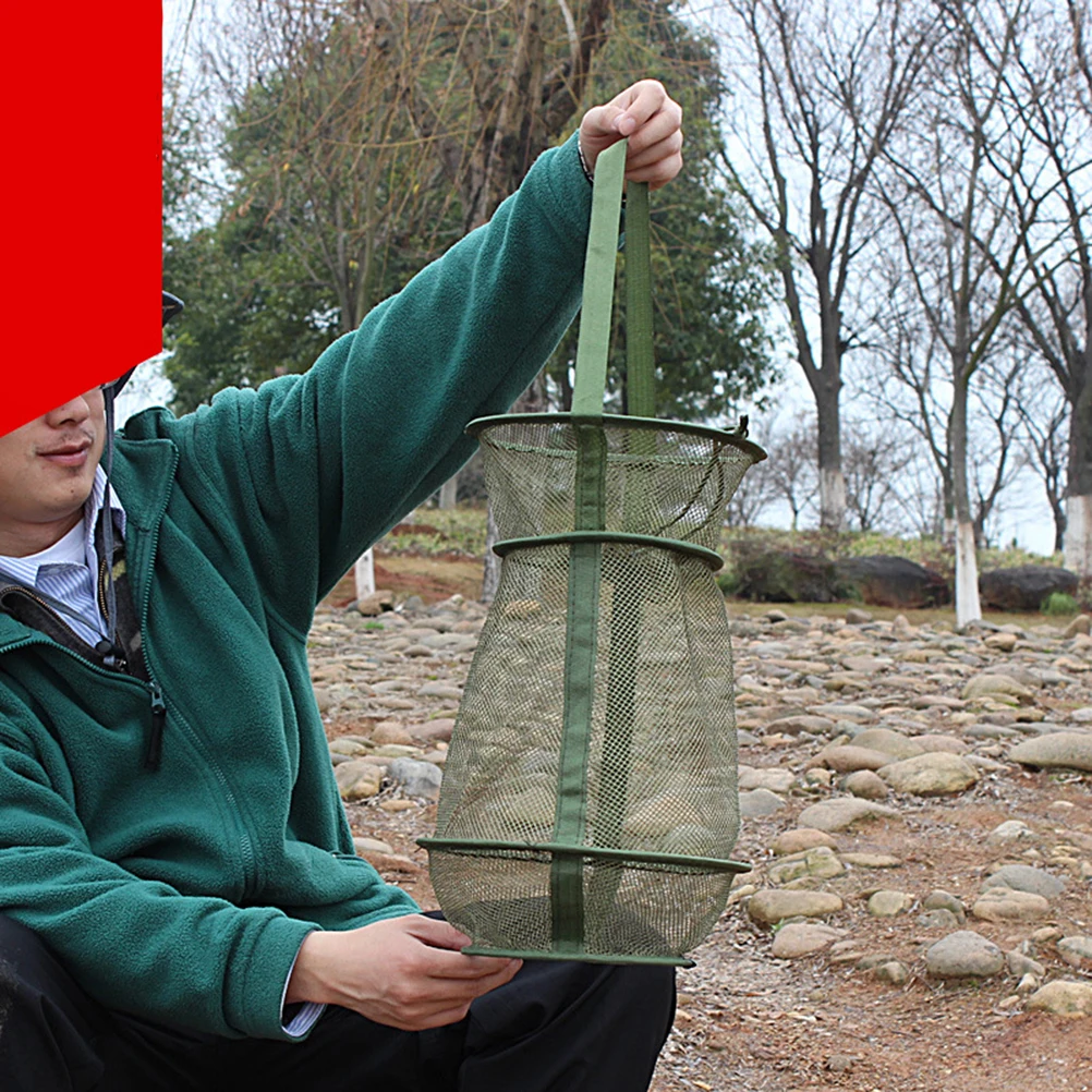 

Foldable Fishing Net Mesh Cage Fold Landing Net For Shrimp Crab Lobster Durable Nylon Lightweight Portable Trap With