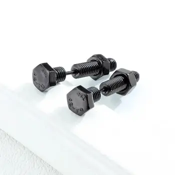 2件裝哥德式男女通用龐克搖滾不鏽鋼釘螺絲耳環新奇穿刺飾品搖滾穿刺飾品 10 最佳銷售 歌德式穿孔 - №3