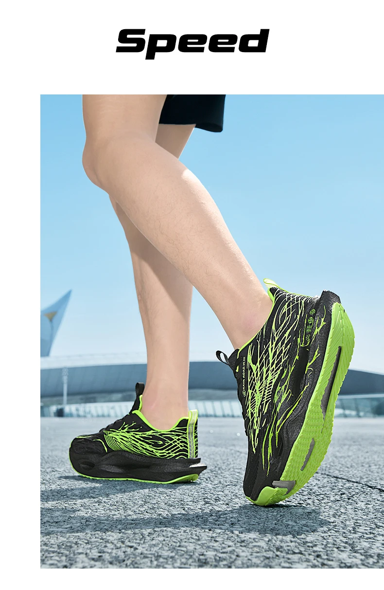 Herren Damen Ultraleichte Carbonplatte Laufschuhe Atmungsaktives Mesh-Obermaterial Weiche Mittelsohle Gummisohle für Lauftraining Sneakers – Detail 9