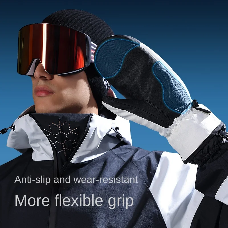 Winter Ski Gloves Men's and Women's Outdoor Sports Riding Windproof Waterproof Touch Screen Mountaineering Thickened Warm Gloves