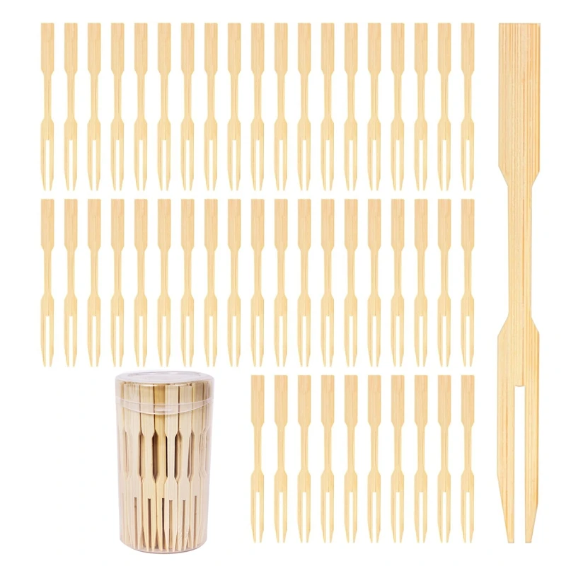 

500Pcs Bamboo Forks 3.5 Inch, Cocktail Forks Appetizer Forks, Small Forks For Appetizer, Disposable/Tiny/Food Picks Durable