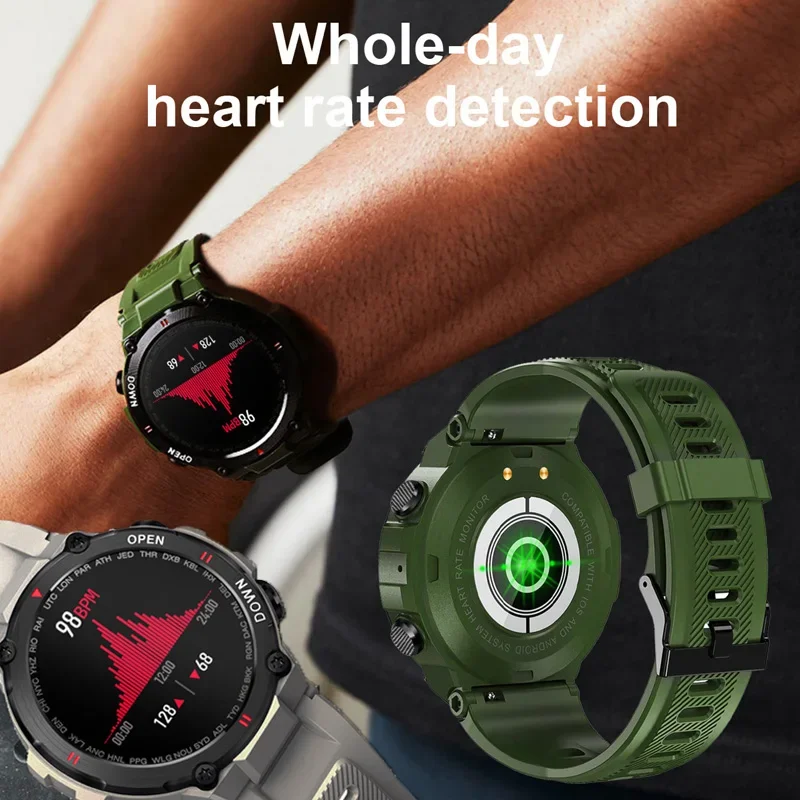 CanMixs Smartwatch 400Mah połączenie Bluetooth inteligentny zegarek mężczyźni zegarek sportowy na świeżym powietrzu opaska monitorująca aktywność fizyczną tętno muzyka dla androida IOS