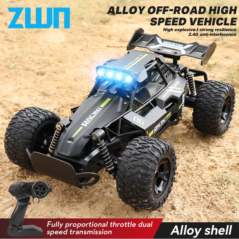 

ZWN 1:12 1:16 20 км/ч RC автомобиль со светодиодными фонарями 2,4G сплав внедорожный высокоскоростной автомобиль с дистанционным управлением игрушки для детей подарки