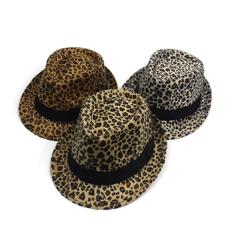 WZCX Leopard Print Men Jazz Hat Fashion New Spring Autumn Personality Casual Women Top Hat Adult Cap