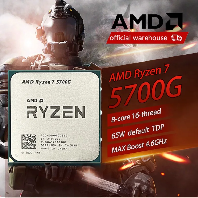 AMD RYZEN 7 5700G CPU 100% Brand New 5700G Processor Desktop PC Gamer 4.6GHz 8-Core 16-Thread Vega 8 Graphics Card