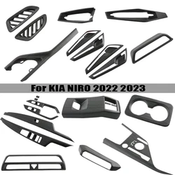 For KIA NIRO 2022 -2026 2025 ABS Wood Color Interior Center Console Gear Armrest Box Panel Air Vent Outlet Cover Trim Stickers