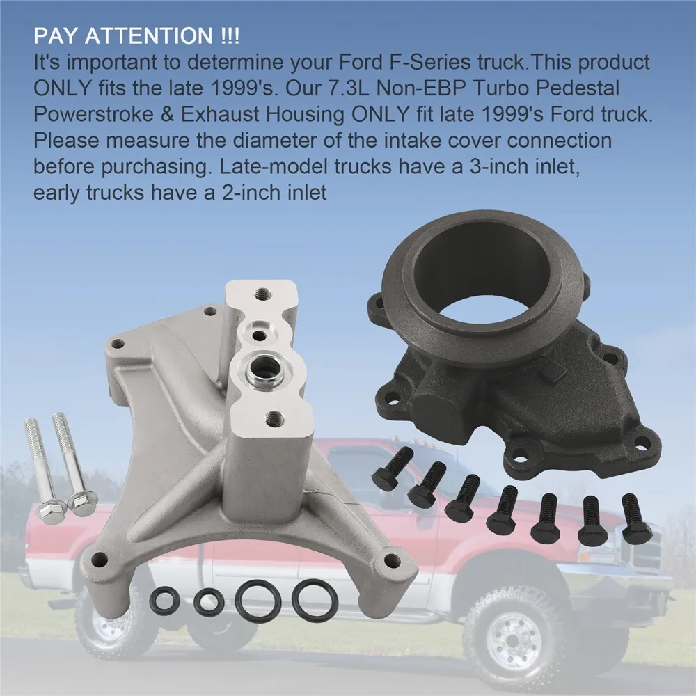 TT1441600 قاعدة توربو مع مسامير + مبيت عادم لـ 1995-2003 فورد باورستروك ديزل 7.3L TAHF73