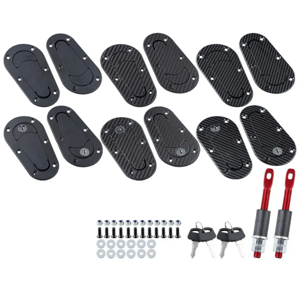 Universal Racing Car Hood Pin Engine Bonnet Latch Lock Mount Kit With/Without Lock Key Car Accessorie Black / Carbon 2Pcs