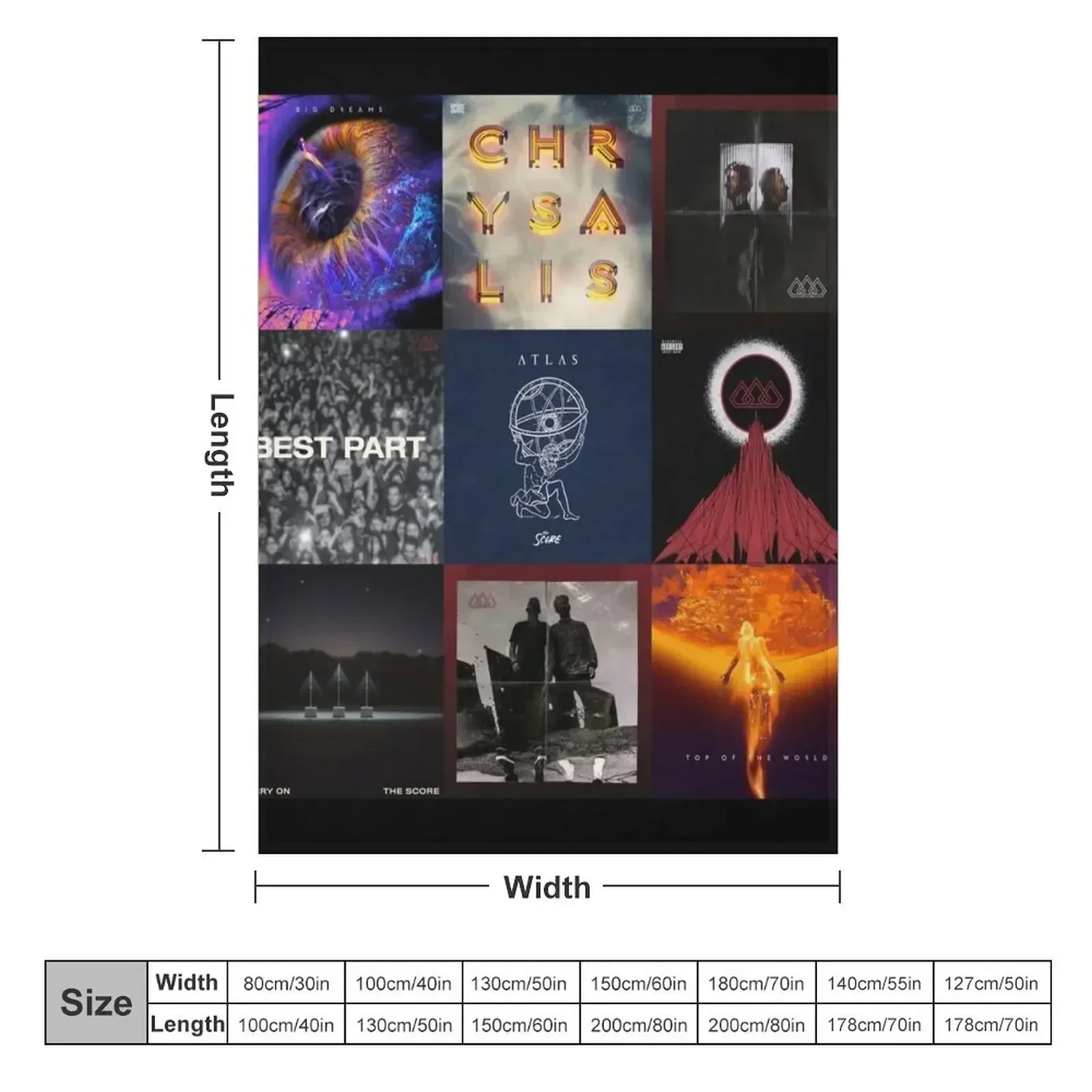 The score all albums and popular singles and EPs Throw Blanket couch cozy soft plush fuzzy picnic outdoor blanket