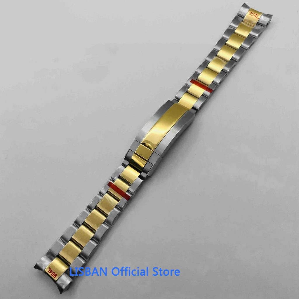 20mm 904L stainless steel bracelet watch band folding buckle fit 36mm 39mm 40mm case strap