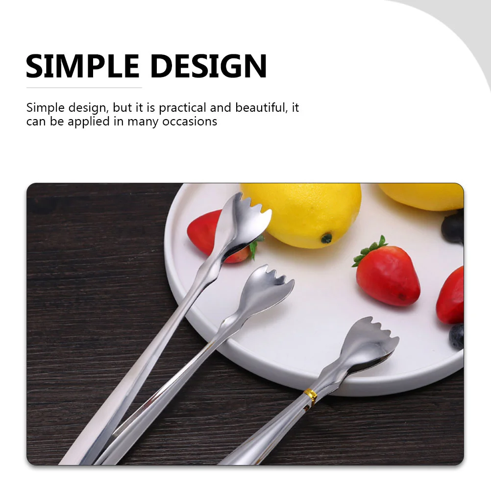 

4Pcs Stainless Steel Ice Cube Tong Multi-Purpose Food Clamp for Kitchen Party Wedding Barbecue Sugar Cube Serving