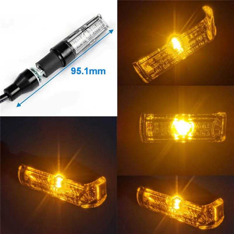 2Pcs Retro Mini Motorcycle LED Turn Signal Light Super Bright Aluminum Alloy Blinkers Flasher EEC Certificate