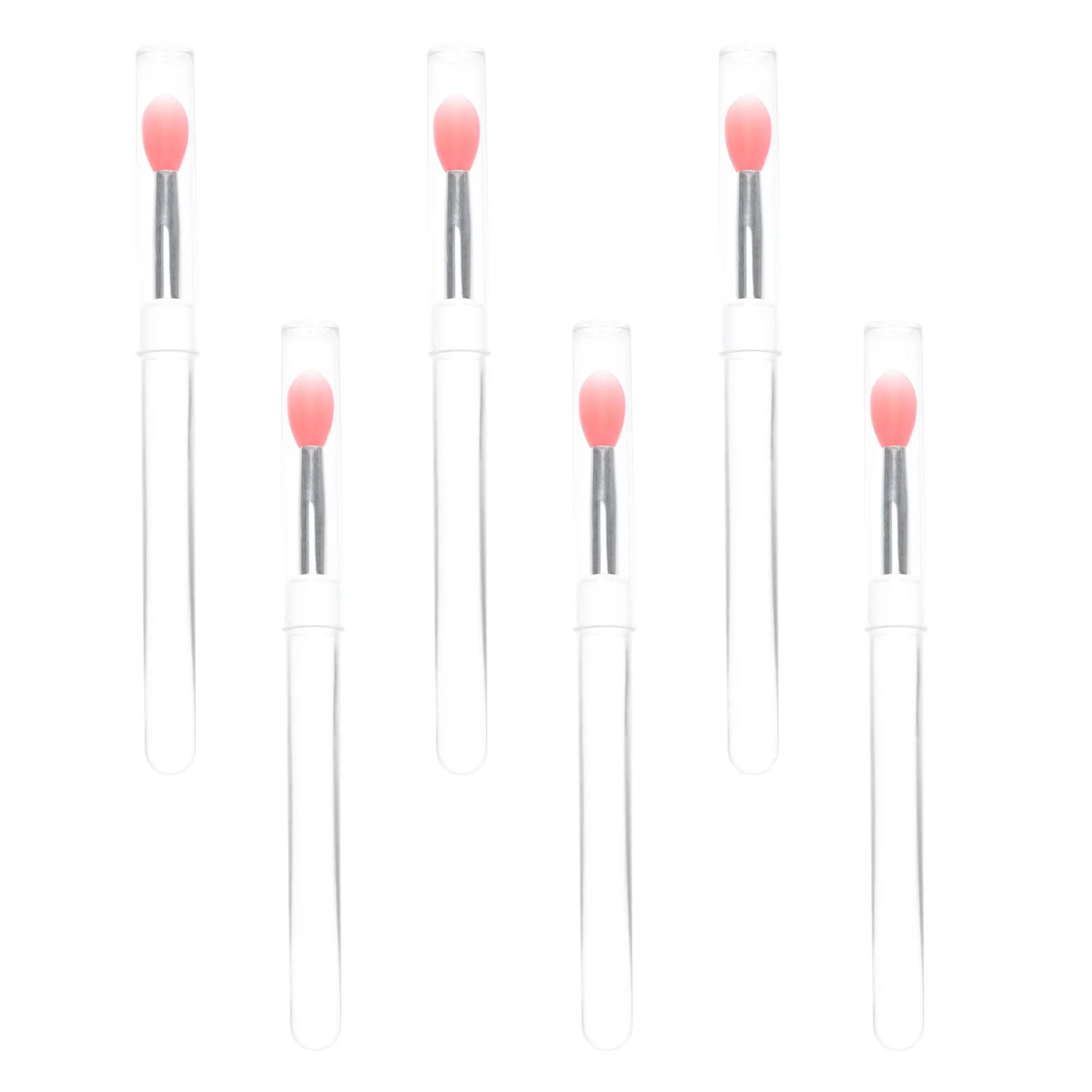 6-delige anti-stof siliconen lipborstelset voor gladde lippenstifttoepassing oogschaduw glans balsem make-uptool