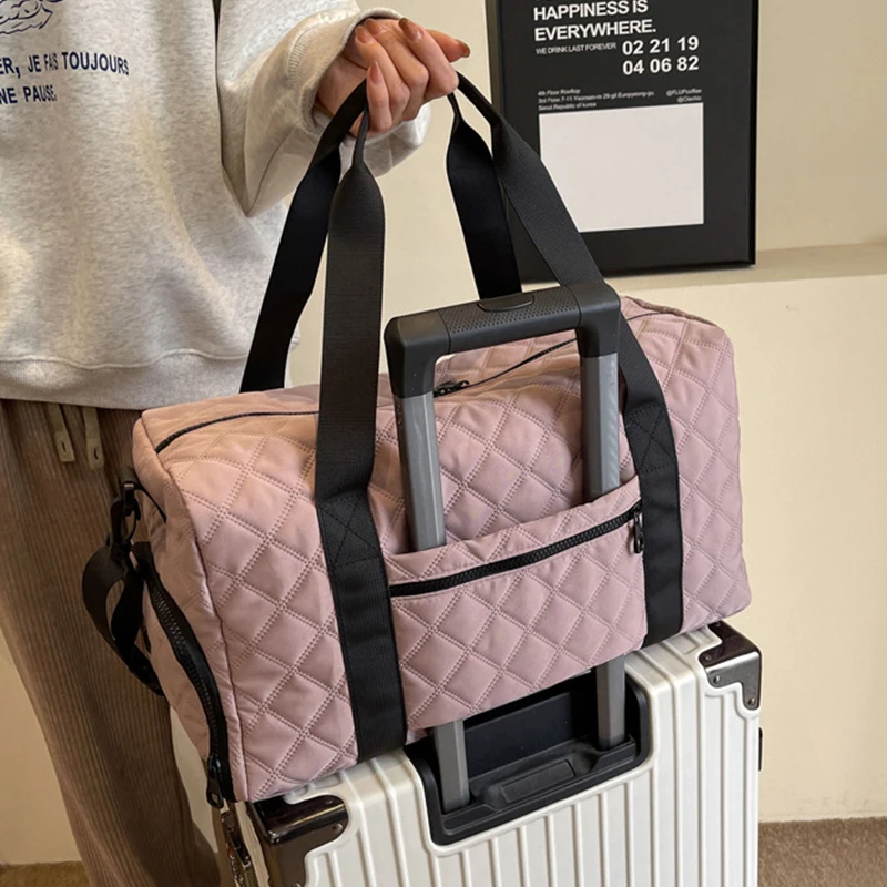 Sacs de voyage de grande capacité pour femmes, sac à main fourre-tout étanche, sacs de sport de voyage, sacs de yoga et de fitness avec compartiment à chaussures