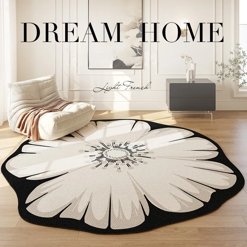 French Style Carpets for Living Room Abstract Retro Bedroom Decor Plush Carpets Home Fluffy Soft Cloakroom Lounge Washable Rug