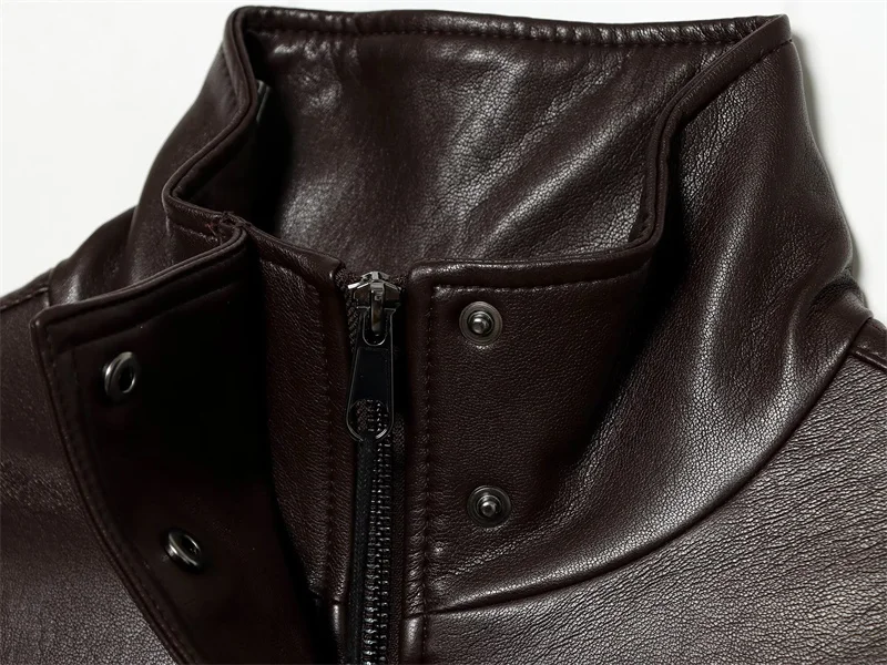 Guobioziy 2026 Autumn Slim Fit PU Leather Jacket Women Belted Waist Stand Collar Coat For Elegant Office Lady Work Wear