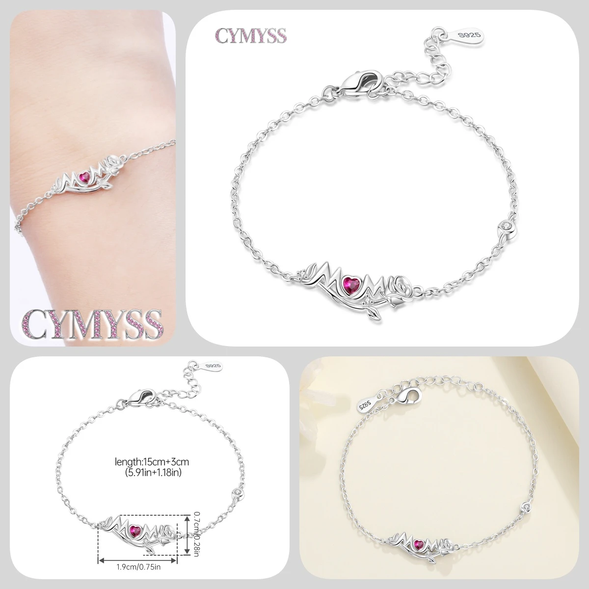 Zierliches Tennisarmband aus 925er Sterlingsilber mit Schmetterlingsanhänger und eingelegtem Zirkonia, edler Schmuck für Frauen, Hochzeits- und Geburtstagsgeschenk – Detail 21