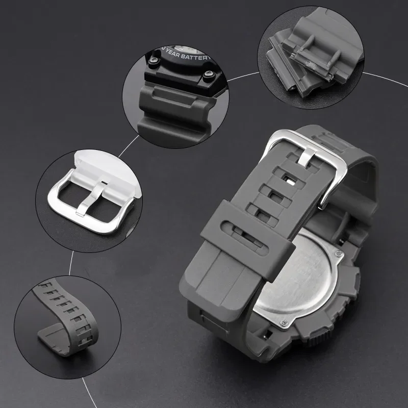 Rubber Strap for Casio G-SHOCK AQ-S810W/S800W AE-1200 SGW-400H MCW-200H W-735H W-216H TPU Resin Waterproof Watch Band 18mm