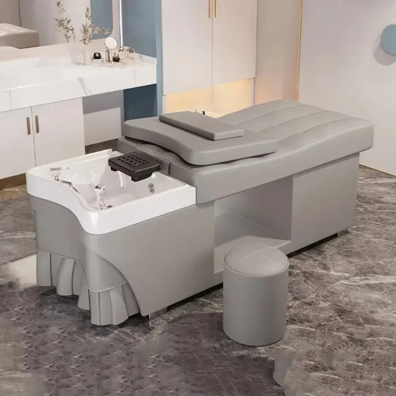 

Unique Modern Simple Hair Shampoo Bed Ergonomic Lounge Fashion Luxury Shampoo Bed Portable Trendy Cadeira De Barbearia Furniture