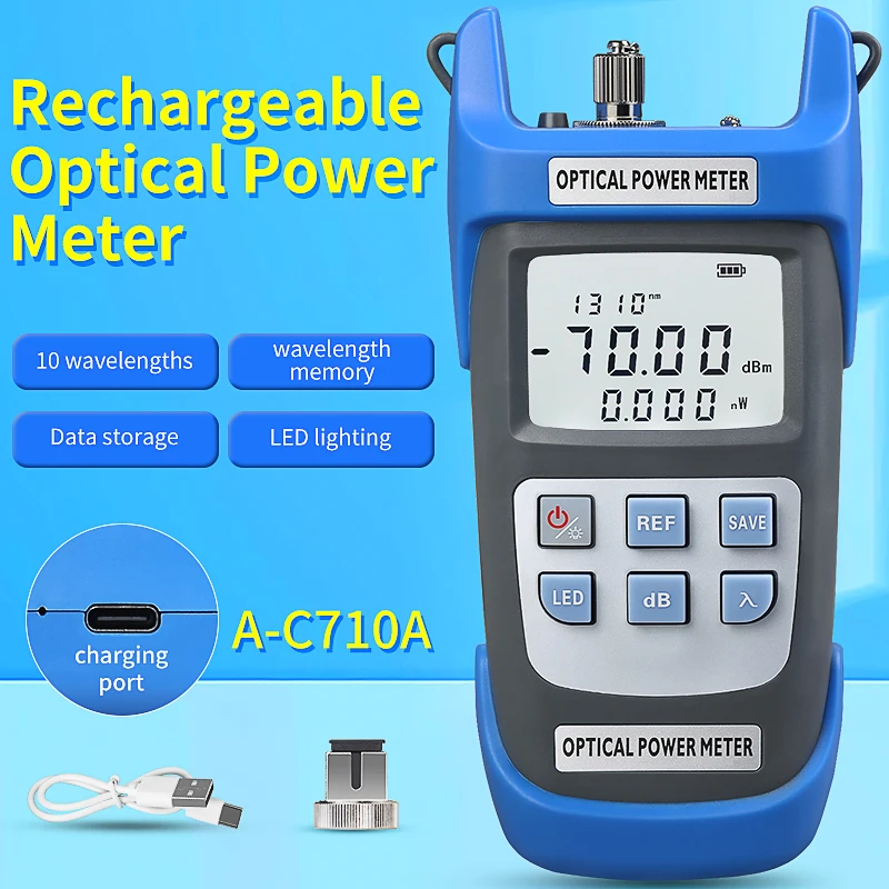 comptyco-充電式-a-c710a-a-c510a-光パワーメーター-光ファイバーテスター-ftth-光ファイバーテストツール-opm-10波長