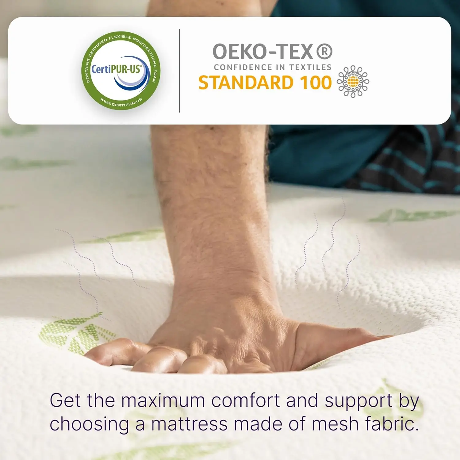Twin XL Bed in Bedroom: 12-Inch Green Tea Infused Memory Foam Mattress, Bed in a Box, CertiPUR-US Certified