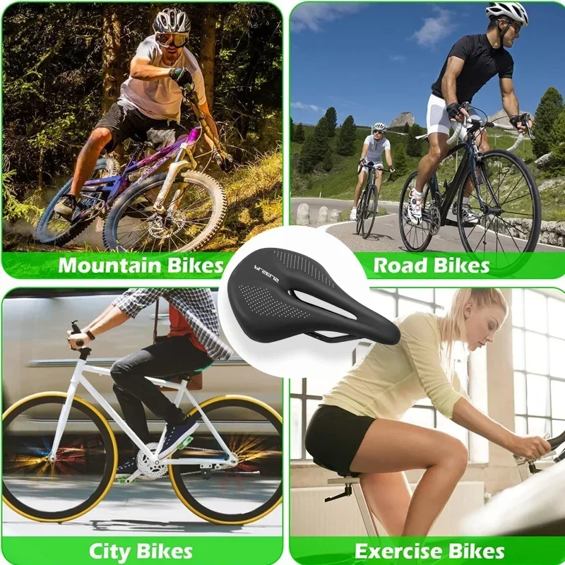 Carbon Bike Seat Ultra Comfortable Bicycle Saddle Hollow Breathable Road Mountain Bike Seat Cushion 245*143/155mm White Black