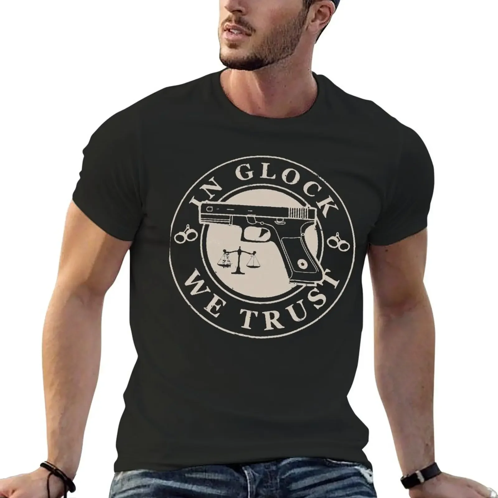 

In Glock We Trust T-Shirt summer tops cheap stuff anime figures for a boy T-shirt men