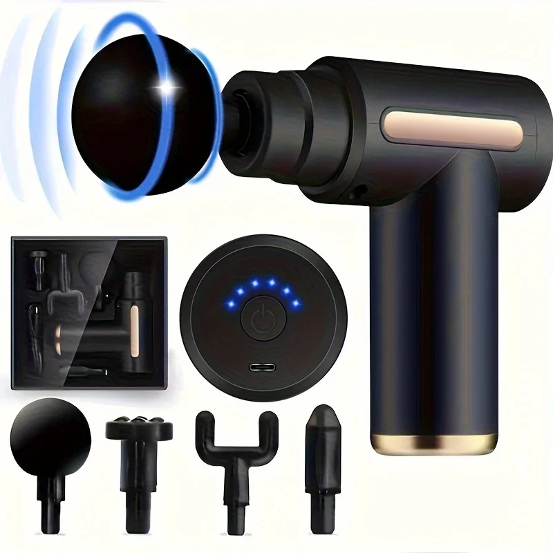 Portable Massage Gun Fascia Deep Muscle Relax Body Neck Massager Electric Fitness Equipment Noise Reduction Male Female