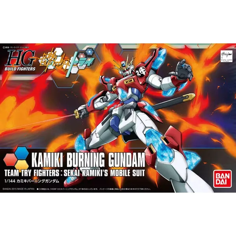 

Bandai Original HGBF 1/144 Anime KAMIKI BURNING GUNDAM Assembly Model kit Action Figure Toys For Kids Collectible Gift