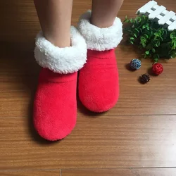 Winter Warm Home House Slipper Boot Women Non Slip Thickened Fleece Soft Indoor Plush Cotton Female Floor Shoes Men Sneakers