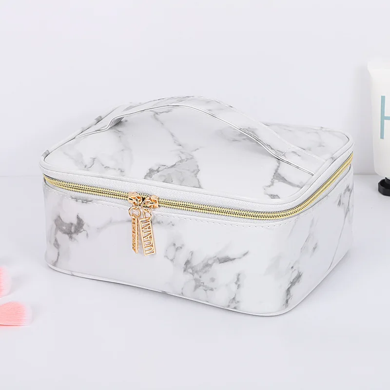 Simple Pattern Square Tote Female Travel Cosmetic Bag Storage Organizer Makeup Bags Ladies Big Portable Toiletries Washbag