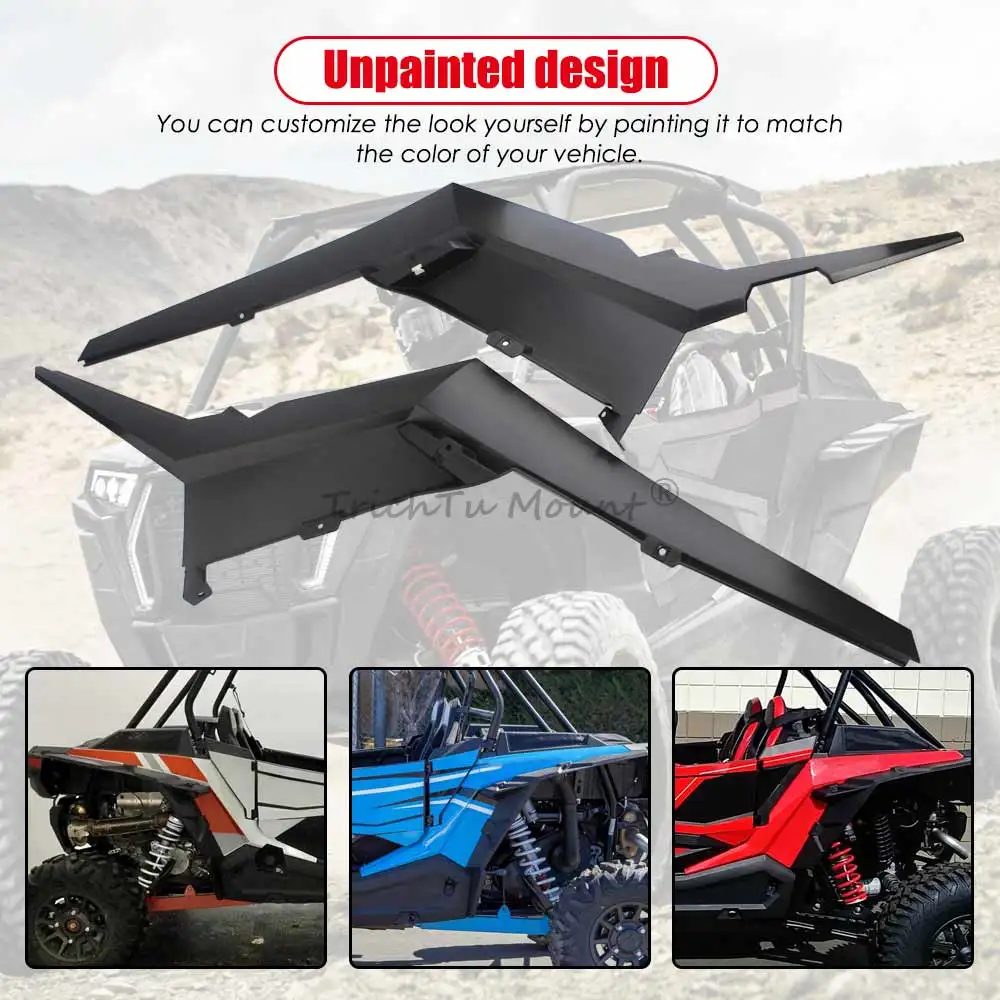 

UTV Motorcycle Accessories Rear Upper Side Fender Flares For Polaris RZR XP 4 1000 Turbo S EPS 2017-22 Mud Flaps Kit Mud Guard