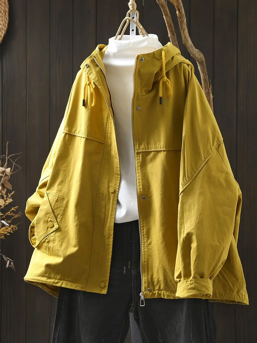 

Women's Windbreaker Jacket Commuting Workwear Oversized Spring and Autumn Jacket
