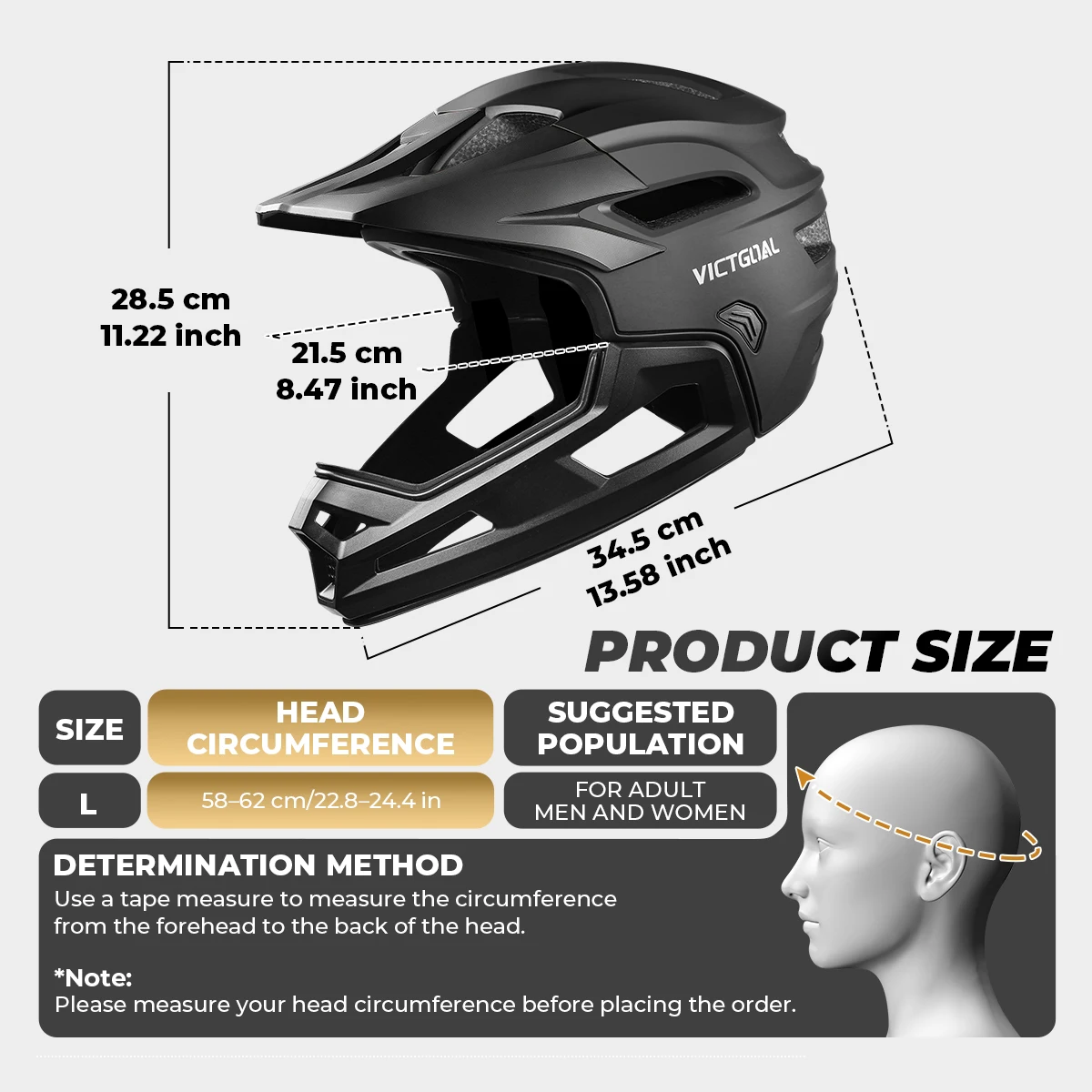 VICTGOAL Detachable Bicycle Full Face Helmet for Adult Men Women BMX Riding MTB Off-Road Bike Helmets Adults Cycling Safety Caps