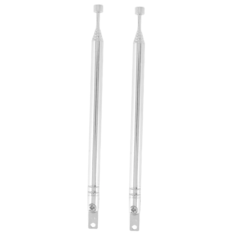 2X Replacement 39Cm 6 Sections Telescopic Antenna Aerial For Radio TV