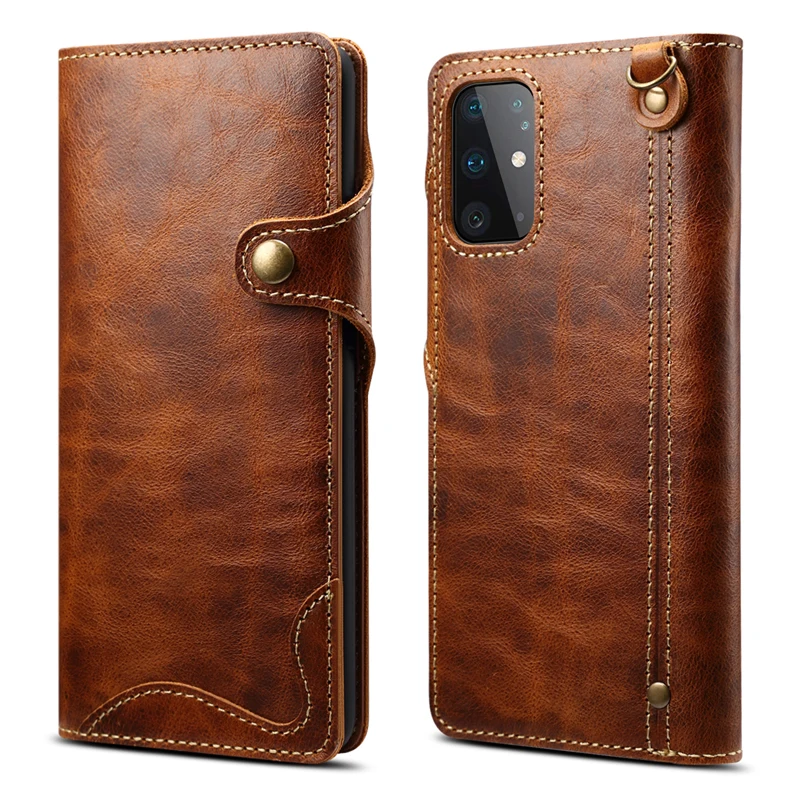 

S22 S 21 Ultra S23 FE Real Leather Flip Case for Samsung Galaxy S21 Plus S20 Luxury Cover Book Etui Note 20 S10 E S 23 22 Note20