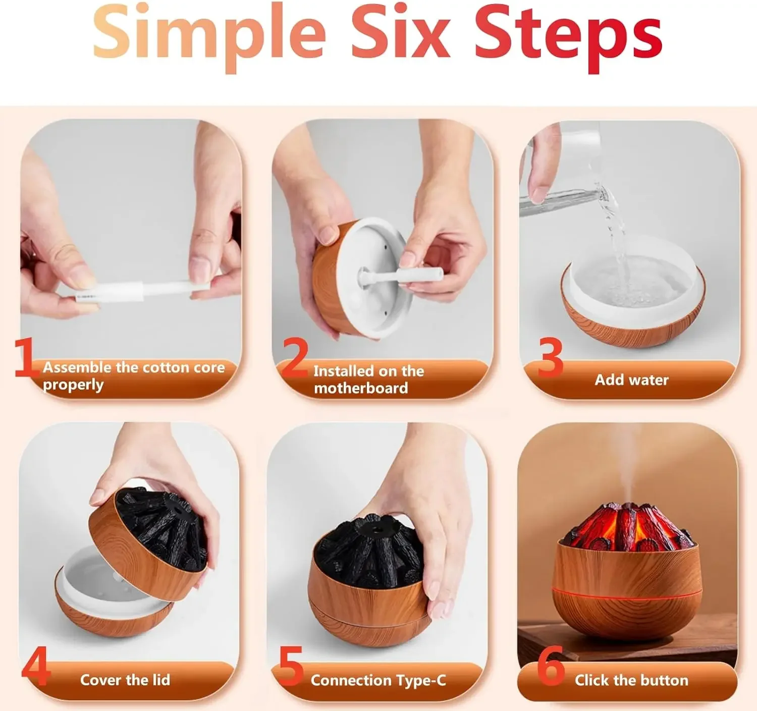 Przenośny Mini Nawilżacz Powietrza Kolorowy Chłodna Mgła Zasilany przez USB Idealny na Biurko do Sypialni Rośliny Domowe Cichy Kolorowa Lampka Nocna