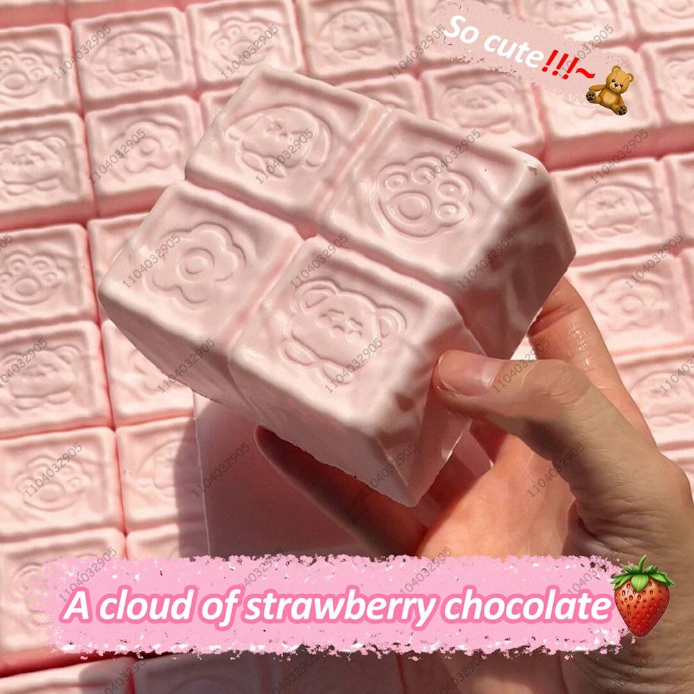 رطبة الفراولة الحليب كعكة بالشيكولاتة الخبز اسفنجي اللعب بطيئة ارتفاع تململ لعبة الحسية لتخفيف التوتر الضغط للأطفال البالغين #1
