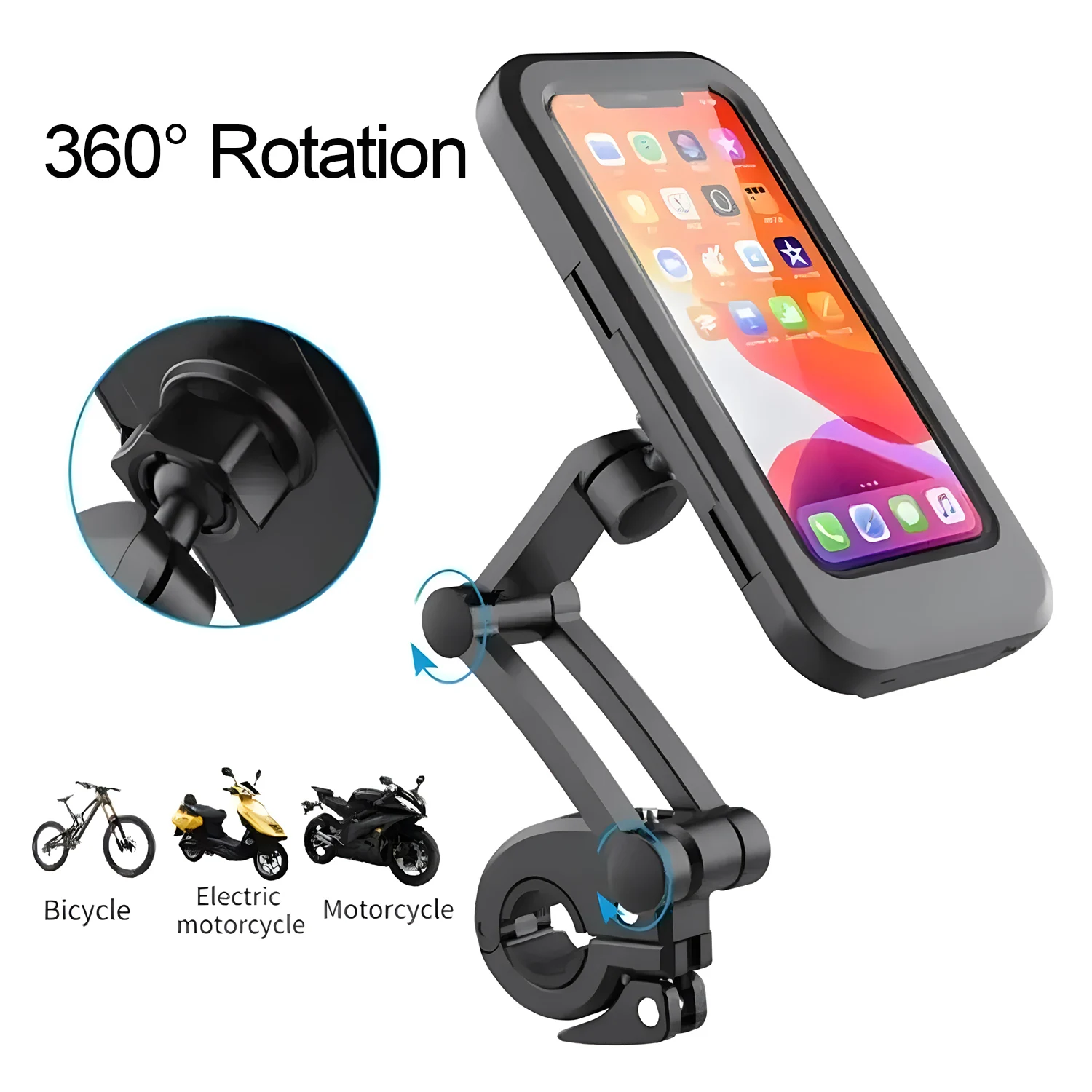 Waterproof Bicycle Phone Holder Bike Motorcycle Handlebar Case Cell Phone Support Mount Bracket Bag Cellphone Stand Holder
