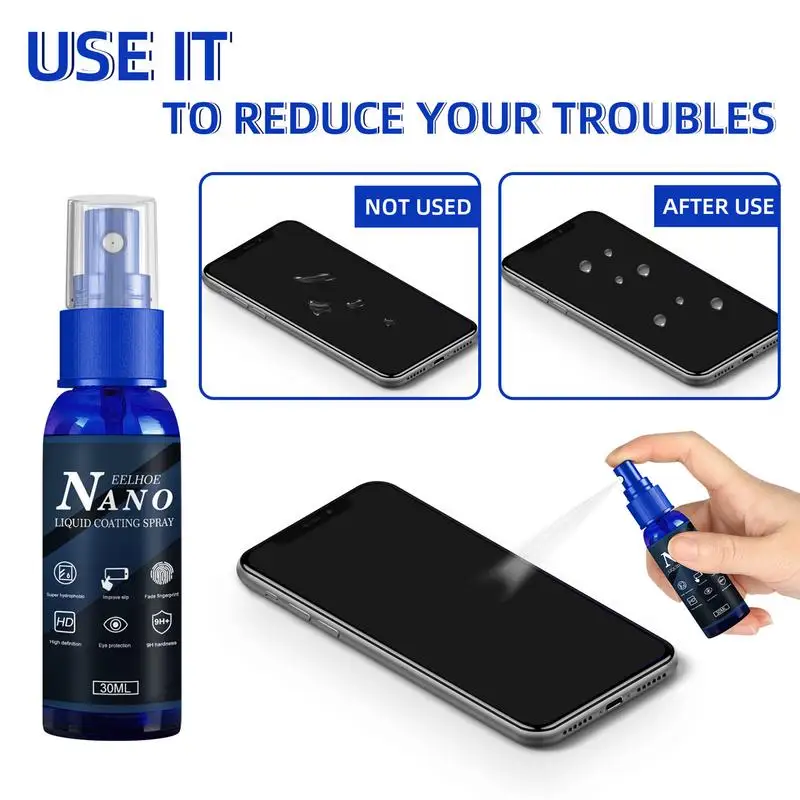 Anti-Scratch Coating Protection Spray Anti-Scratch Hydrophobic Screen Film Liquid Protector Oleophobic Phone Accessories 30ml