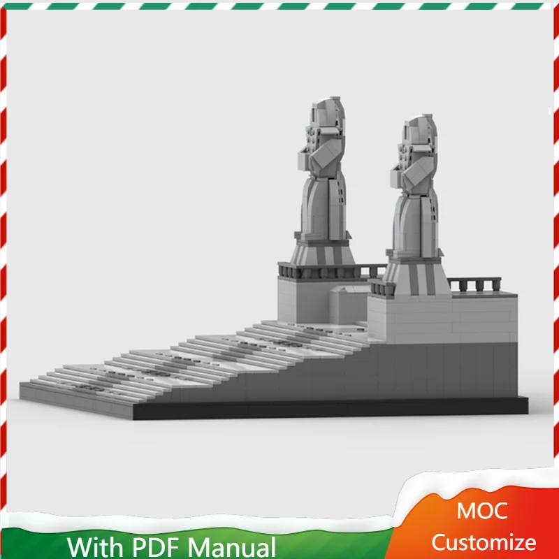 

2078 шт., храмовые лестницы, модульные строительные блоки, ретро архитектурная модель, украшение для дисплея, игрушка для детей, сборка, подарок