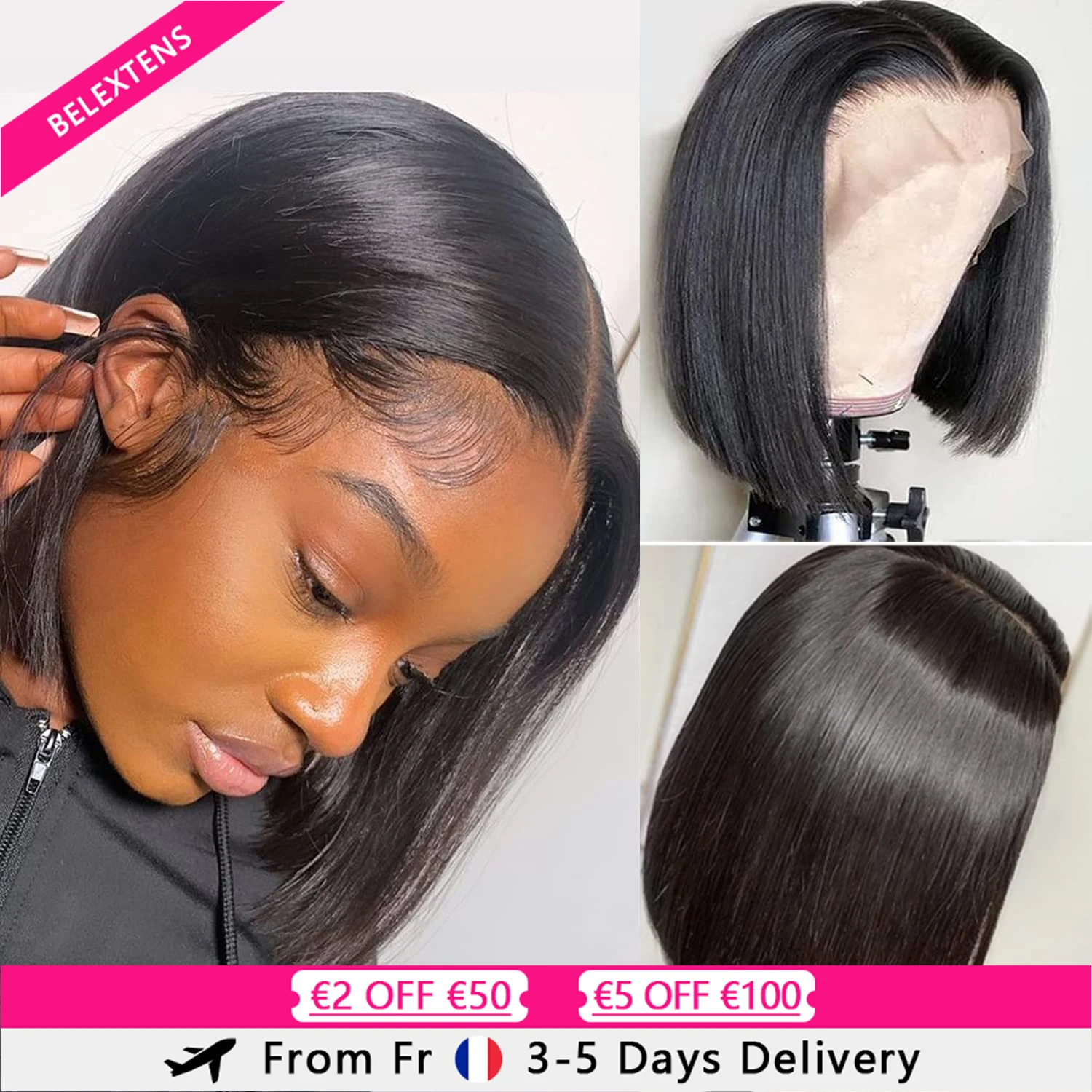 Short Straight Bob Wigs 13x4 Lace Front Wig Brazilian Hair Wigs For Women Pre Pluck With Baby Hair