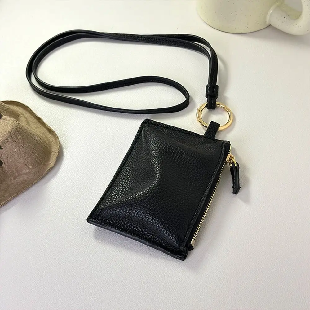 Portamonete portatile in pelle PU con stampa leopardata, borsa a tracolla appesa al collo, portafoglio con cordino, porta carte, mini borsa di stoccaggio per esterni